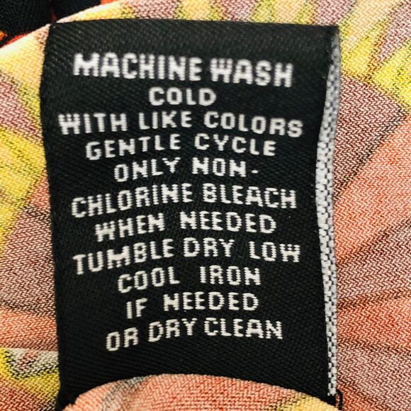 Premise Tunic Top Womens 1X Shark Bite Colorful Orange 3/4 Ruched Sleeve Boho - Picture 11 of 11